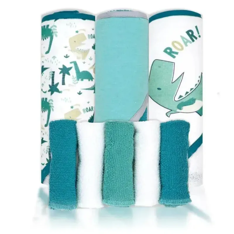 rose_textiles__conjunto_d_SKU7DvhHM3D_0.webp Rose Textiles - Conjunto de banho de 8 peças - 5 toalhas com capuz e 3 panos de rosto, Dino Online