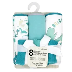 Rose Textiles - Conjunto de banho de 8 peças - 5 toalhas com capuz e 3 panos de rosto, Dino Online