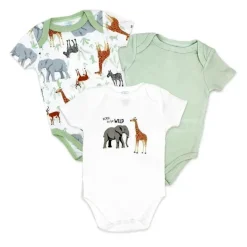 Rose Textiles - Conjunto de body neutro com 3 unidades, Safari Best
