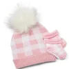Rose Textiles - gorro e sapatinhos de pele sintética com xadrez de búfalo rosa Online