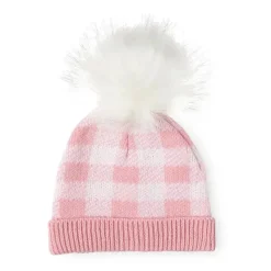Rose Textiles - gorro e sapatinhos de pele sintética com xadrez de búfalo rosa Online