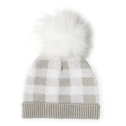 Rose Textiles - gorro e sapatilha de pele sintética xadrez cinza búfalo Sale