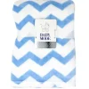 Rose Textiles - Manta de lã coral, Chevron azul e branco Hot