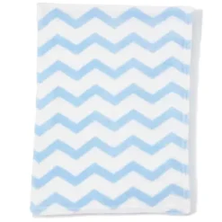 Rose Textiles - Manta de lã coral, Chevron azul e branco Hot