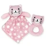 Rose Textiles - Nunu com chocalho de anel, gatinho rosa Hot
