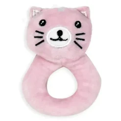 Rose Textiles - Nunu com chocalho de anel, gatinho rosa Hot