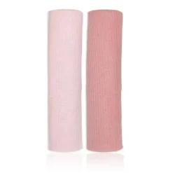 Rose Textiles - Pacote com 2 faixas de malha canelada para bebês, rosa New