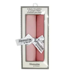 Rose Textiles - Pacote com 2 faixas de malha canelada para bebês, rosa New