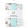 Rose Textiles – Pacote com 3 mantas de musselina para bebês, azul elefante Sale