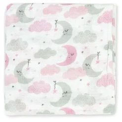 Rose Textiles - Pacote de 2 cobertores de musselina, Pink Sweet Dream Hot