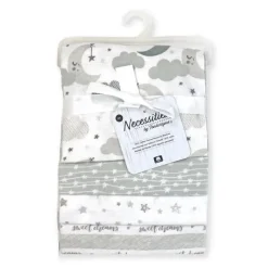 Rose Textiles - Pacote de 4 Cobertor de Recebimento, Cinza Sweet Dreams New