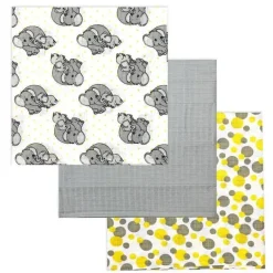 Rose Textiles - Pacote de 3 mantas de musselina, amarelo elefante Clearance