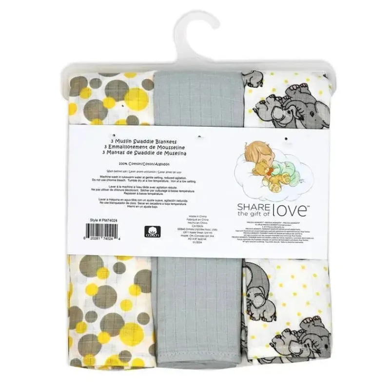 rose_textiles__pacote_de__SKUzNKyT6Be_2.webp Rose Textiles - Pacote de 3 mantas de musselina, amarelo elefante Clearance