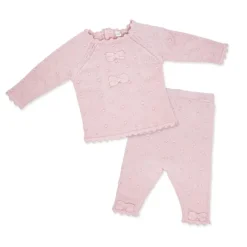 Rose Textiles - 2Pk Baby Girls Knit Bow Set, Pink Outlet
