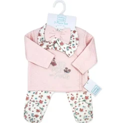 Rose Textiles - 3Pk Baby Girl Quilted Take Me Home, Itty Bitty So Pretty Pink Clearance