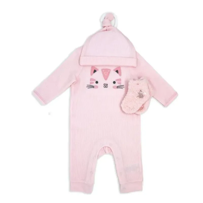 rose_textiles__pk_girls_w_SKUf6a0IecO_1.webp Rose Textiles - 3Pk Girls Waffle Coverall Set, Kitty Pink Fashion