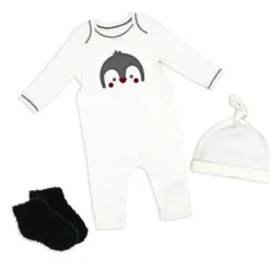 Rose Textiles - 3Pk Neutral Waffle Coverall Set, Penguin Ivory Best