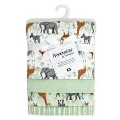 Rose Textiles - 4Pk Receiving Blanket, Sage Safari Best