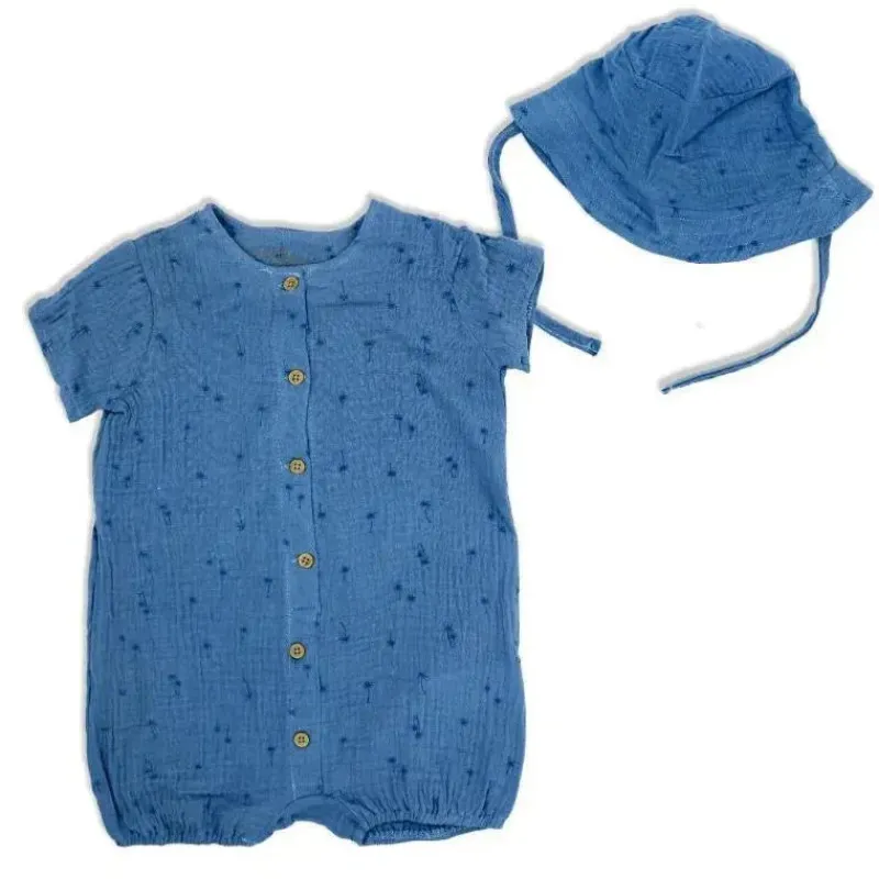 rose_txteis__conjunto_de__SKUtAKZ1tC1_0.webp Rose Textiles Rose Têxteis - conjunto de macacão e chapéu de musselina 2pk para bebê menino, palmeira New