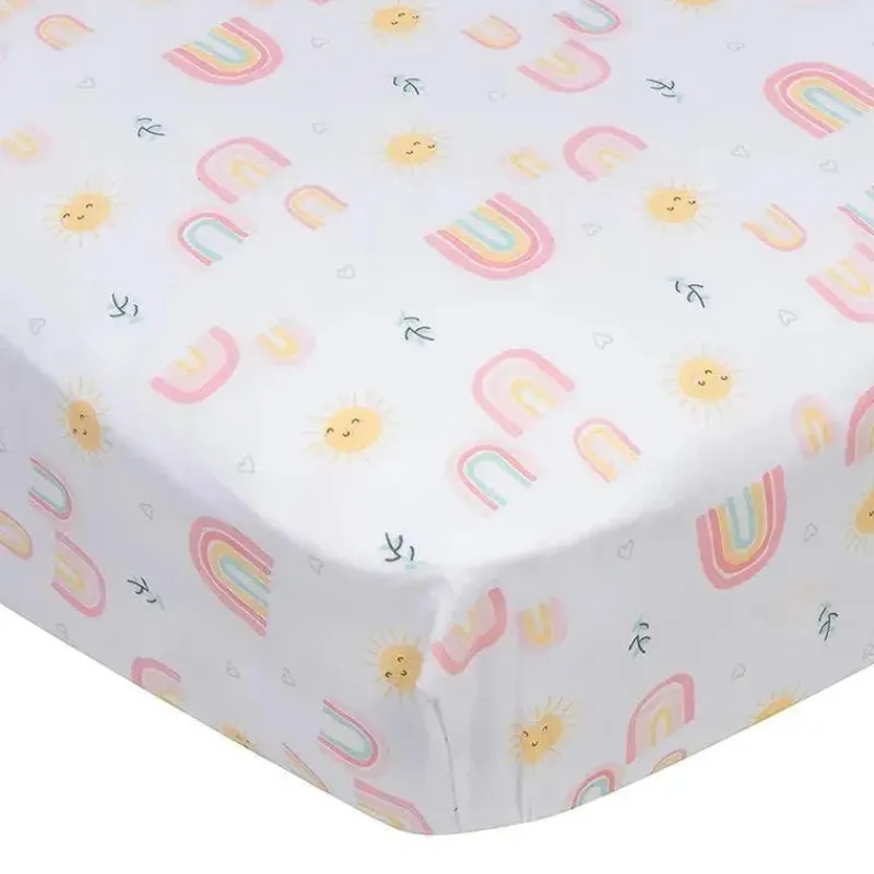 roupa_de_cama_gerber__len_SKUI7ZExoez_0.webp Gerber Roupa de Cama - Lençol de Berço de 1 Unidade - Arco-íris de Menina Hot