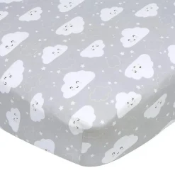 Gerber Roupa de Cama - Lençol de Berço de 1 Unidade - Nuvem de Ovelha Neutra Fashion