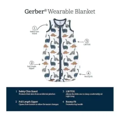 Gerber Roupa de cama - saco de dormir 1Pk, Dino Time Fashion