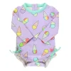 RuffleButts - Baby Girl Cones de Neve Manga Longa Protetor de Rash de Uma Peça Fashion