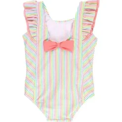 RuffleButts - Baby Girl Rainbow Seersucker Waterfall One Piece Best