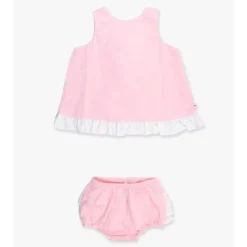 RuffleButts - Baby Girls Pink & White Swing Top & Bloomer Set Pink Discount