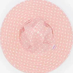 RuffleButts - Chapéu de natação reversível com bolinhas e listras rosa New