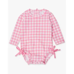 RuffleButts - Long Sleeve One Piece Rash Guard, Bubblegum Pink Outlet