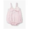 RuffleButts – Macacão de bolha tecido rosa Seersucker para bebês meninas Hot