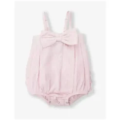 RuffleButts – Macacão de bolha tecido rosa Seersucker para bebês meninas Hot