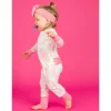 RuffleButts - Ruffle One Piece Convertible Pajamas, Bubblegum Pink New