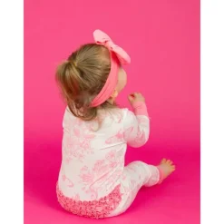 RuffleButts - Ruffle One Piece Convertible Pajamas, Bubblegum Pink New