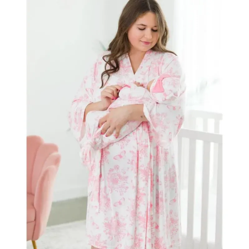 rufflebutts__womens_mater_SKUWOC9ObYd_2.webp RuffleButts - Women's Maternity Robe Os Bubblegum Pink Hot