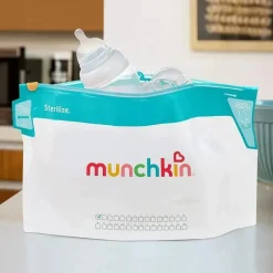 Munchkin Sacos de esterilização de garrafa jumbo , bolsas de esterilização de garrafa de microondas - 6 unidades, 180 usos Clearance