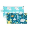 Bumkins Sacos de lanche reutilizáveis ​​ com 2 pacotes, amigos do mar/baleias longe New