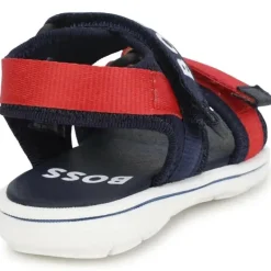 Hugo Boss Sandálias Baby - Menino com logo azul marinho e vermelho New