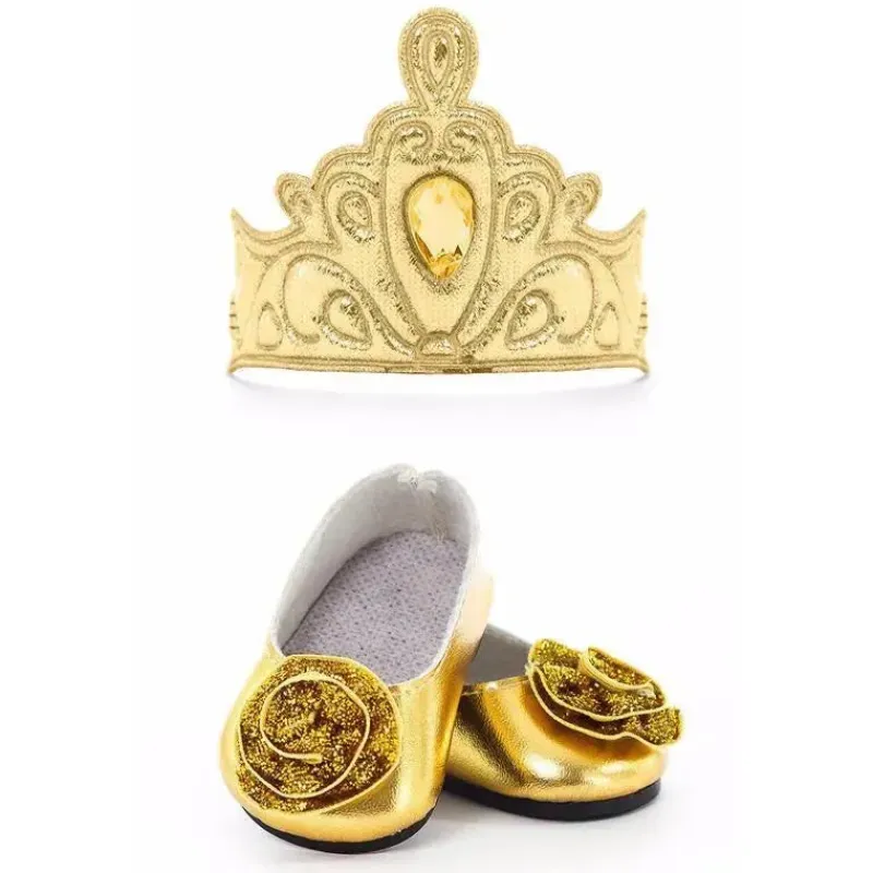 sapatilhas_e_tiara_da_bon_SKUsahYs4La_0.webp Little Adventures Sapatilhas e tiara da boneca , ouro Best