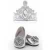 Little Adventures Sapatinhos e Tiara Boneca , Prata New