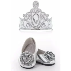 Little Adventures Sapatinhos e Tiara Boneca , Prata New