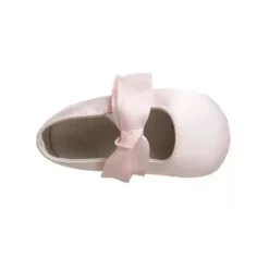 Ralph Lauren Sapatos de berço bebê - meninas Briley de couro com detalhe de laço, rosa Fashion