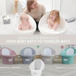 Shnuggle - Newborn Baby Bath With Plug, Pebble Grey New