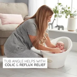 Shnuggle - Newborn Baby Bath With Plug, Pebble Grey New