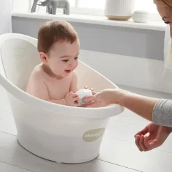 Shnuggle - Newborn Baby Bath With Plug, Pebble Grey New