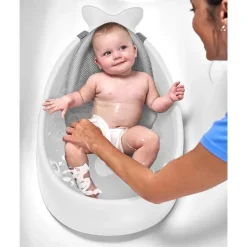 Skip Hop - Banheira para bebê, banheira inteligente de 3 estágios, conjunto essencial para banho de bebê Moby, White e Moby, cinza Best