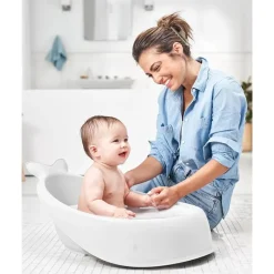 Skip Hop - Banheira para bebê, banheira inteligente de 3 estágios, conjunto essencial para banho de bebê Moby, White e Moby, cinza Best
