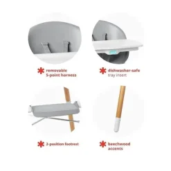 Skip Hop - Cadeira alta 4 em 1 EON cinza/branco Best