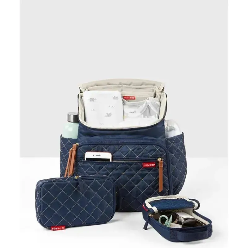 skip_hop__mochila_bolsa_f_SKUYQiG5qdV_2.webp Skip Hop - Mochila Bolsa Fraldas Forma, Azul Marinho New